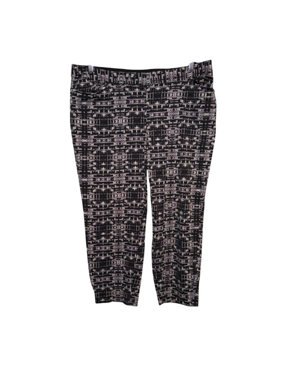 Alfani Woman Plus Size 20W Black & White Abstract Print Stretch Pants